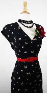 VINTAGE 1930s 40s style RAYON BIAS FLORAL day walking dress M 6  