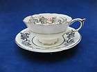Vintage Paragon Double Stamp Tea Cup and Saucer set White Silver 