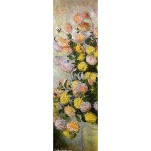 FRAMED oil paintings   Claude Monet   24 x 82 inches   Vase of Dahlias