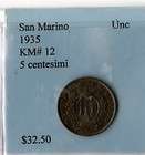 Republic of San Marino Coin 1935 Five Centesimi UNC