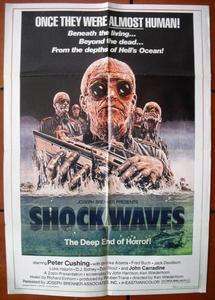 Shock Waves {Peter Cushing} 40x27 Horror Original Lebanese Movie 