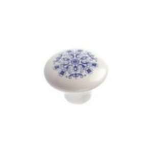   60037 Richelieu Classic Ceramic Knob Blue Flower