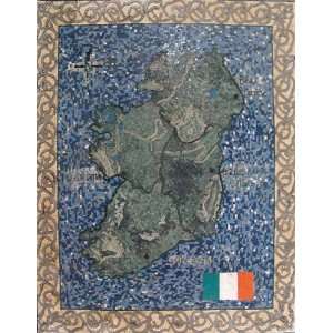  60x72 Ireland Map Marble Stone Mosaics Tile Art Tile 