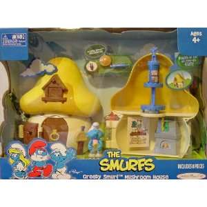  The Smurfs Greedy Smurf Mushroom House 8 Piece Play Set 