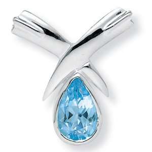  PalmBeach Jewelry Blue Topaz Sterling Silver Slide 
