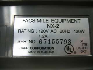 Sharp NX2 Home Fax Machine  
