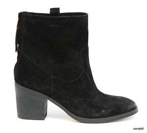 NEW SAM EDELMAN FARRELL SUEDE ANKLE BOOT ~BLACK *9.5  