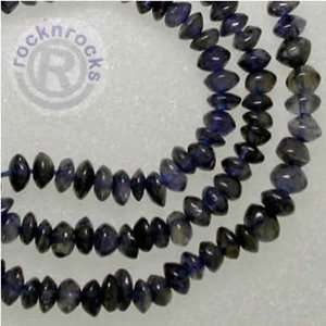  LOVELY IOLITE WATER SAPPHIRE BUTTON RONDELLE BEADS 15 