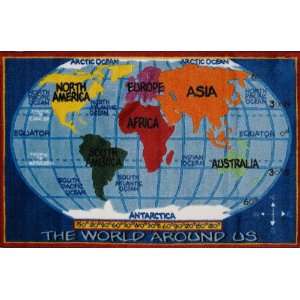   Collection Kids World Map 31X47 Inch Kids Area Rugs