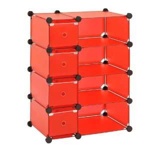 Sandusky Lee MSCD 8RD Red Steel Modular Cube with Drawers Storage 