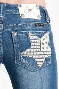   Womens True Blue Star Boot Cut Rhinestone Jeans 30 x 33 JP6042B  