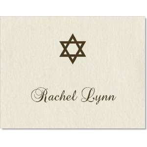  Simple Star of David on Ivory Shimmer Folded Note Cards 