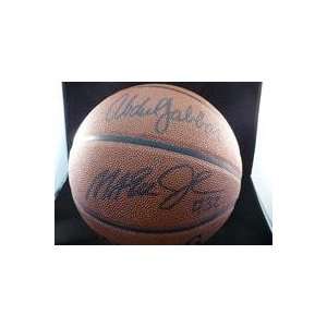  Signed Kareem Abdul Jabbar & Magic Johnson Basketball   SM 