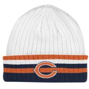   CHICAGO BEARS White /W Stripes Cuffed Knit Hat