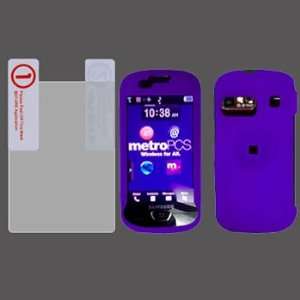 Samsung Craft R900 Purple Rubberrized HARD Protector Case With Crystal 