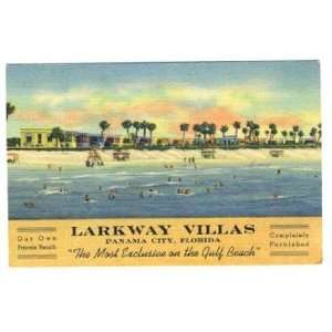    Larkway Villas Linen Postcard Panama City Florida 