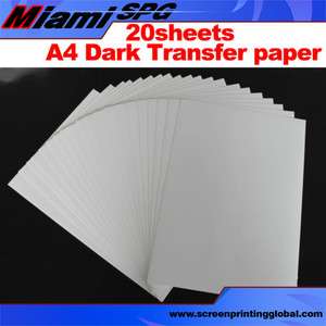 A4 Inkjet T shirt Dark Heat Transfer Paper 20 Sheets Print By Heat 