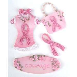 Pink Ribbon   Breast Cancer Awareness Ribbon   Courage Magnet Gift 
