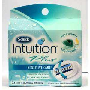 Schick Intuition Plus Sensitive Care Cartridges with Aloe & Vitamin E 