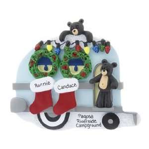  Personalized Camper Bears Couple Christmas Ornament