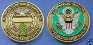 Army Garrison Fort Rucker Alabama Bronze/Green Finish Coin  