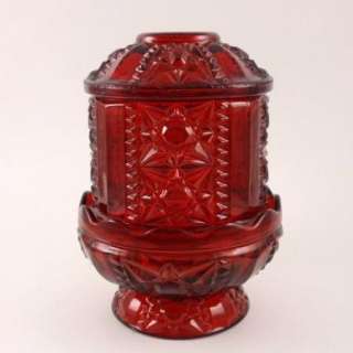 Indiana Glass Ruby Red Fairy Light Candle Lamp  