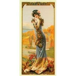 La Saison Des Filles I by A.G. Decamps. Size 11.75 inches width by 23 