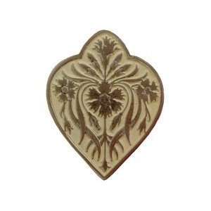    Dianthus Cabinet Knob, Antique Brass/Saffron