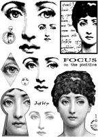 WOMAN FACE Unmounted rubber stamps SHEET by Cherry Pie  