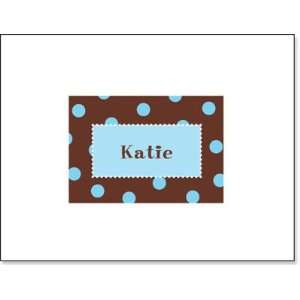 Queen Bee Personalized Folded Note Cards   Aqua Postage Stamp