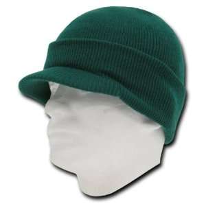  by Decky FOREST GREEN CURVED VISOR BEANIE JEEP CAP CAPS 