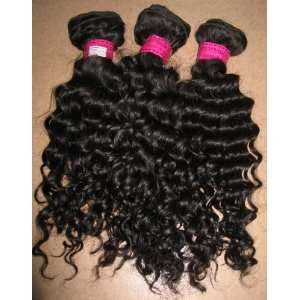   Authentic Virgin Brazilian Remy Hair Curly/deep wave 18 #1b Beauty