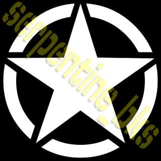 JEEP STAR DECAL CIRCLE US ARMY USMC MILITARY WILLYS 19  