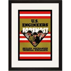   Framed/Matted Print 17x23, U.S. Engineers Foremost