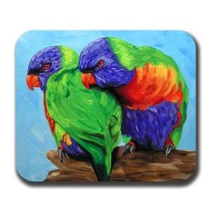 Rainbow Lorikeets Bird Art Mouse Pad 