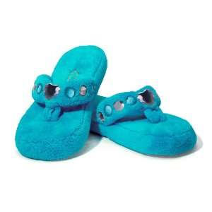  Three Cheers 4 Girls Bejeweled Slippers, Turquoise, Size 