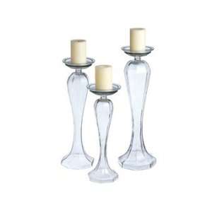  Clear Octagon Pillar Holder and Reversible Vase (Set of 3 