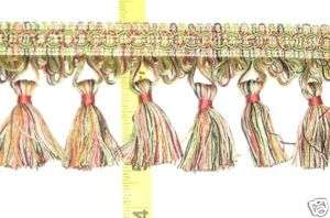 Decorator 3 Tassel Fringe from Spain Rose,brick,yellow  