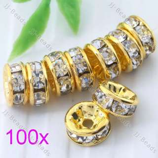   Crystal Rhinestone Rondelle Spacer Beads Finding Wholesale  