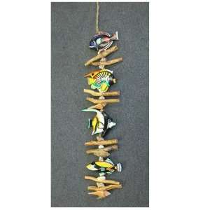  Fish Hanging Mobile in full color with Seashells Patio 