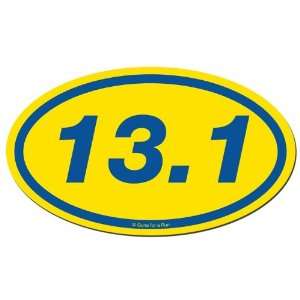  13.1 Half Marathon Car Magnet   Yellow
