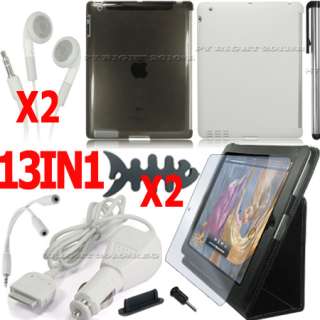 HARD CASE COVER CAR CHARGER ACCESSORY BUNDLE FOR IPAD 2  