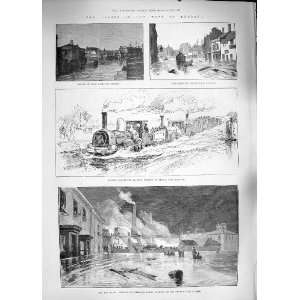   1889 FLOODS ENGLAND RAILWAY EXETER DENFERT ROCHEREAU