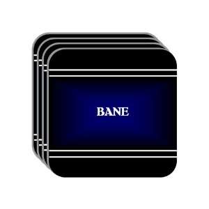 Personal Name Gift   BANE Set of 4 Mini Mousepad Coasters (black 