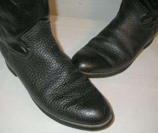Mens 7 B    Womens 8 B Justin Black & Red Cowboy Boots  