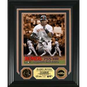 Barry Bonds 755th HR Photomint w/ 2 24KT Gold Coins 