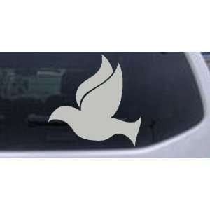 Silver 10in X 10.0in    Dove Christian Car Window Wall Laptop Decal 