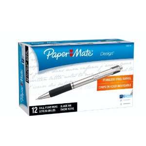 Paper Mate Design Retractable Fine Stainless Steel Point 