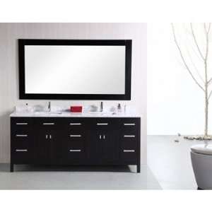 Design Element London 78 Inch Modern Double Bathroom Vanity   Espresso