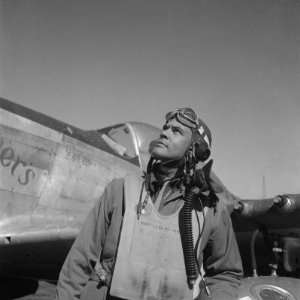  Col. Benjamin O. Davis, Air Base at Rametti, Italy, 1945 